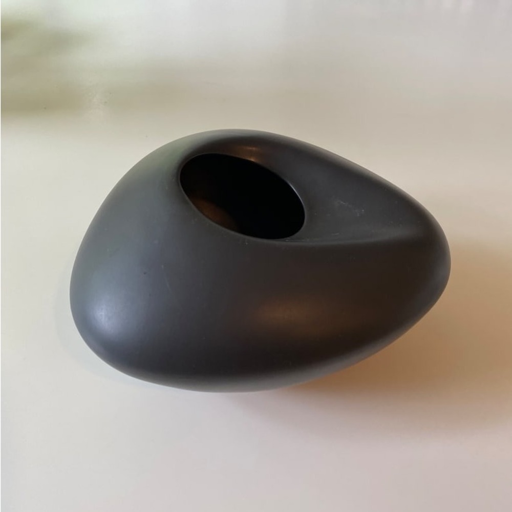 Vintage IKEA Matte Black Bigarro Sculptural Vase / Vessel